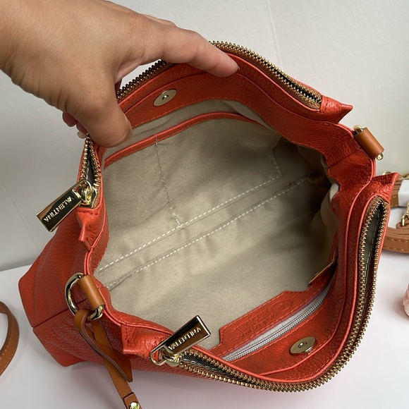 Valentina Triple Entry Genuine Leather Shoulder Crossbody Bag - Picture 10 of 16